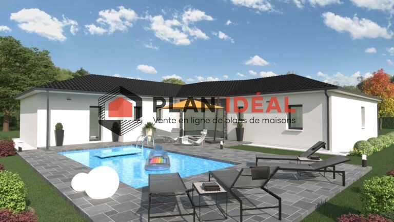 Plan maison 6 chambres plain pied - Plan ideal