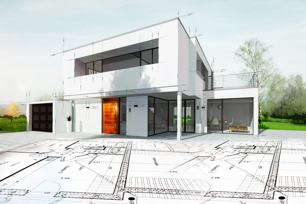 visuel 3D de maison à étage contemporaine