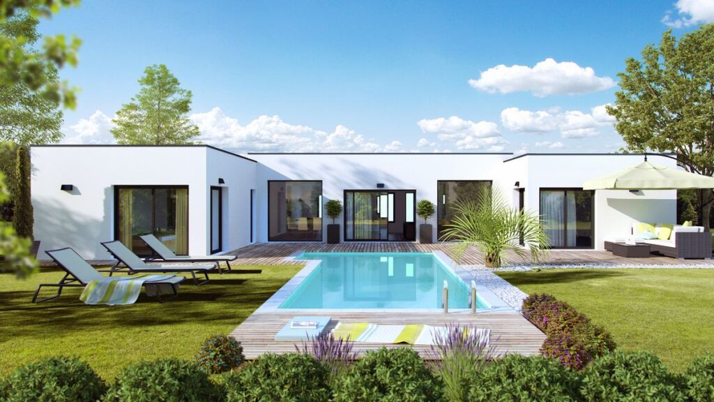 maison moderne à toit plat