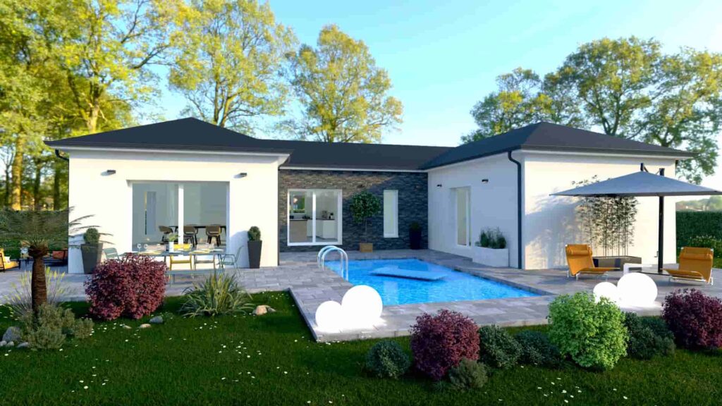 plan de maison en U