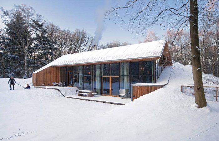 plan de maison semi-enterrée