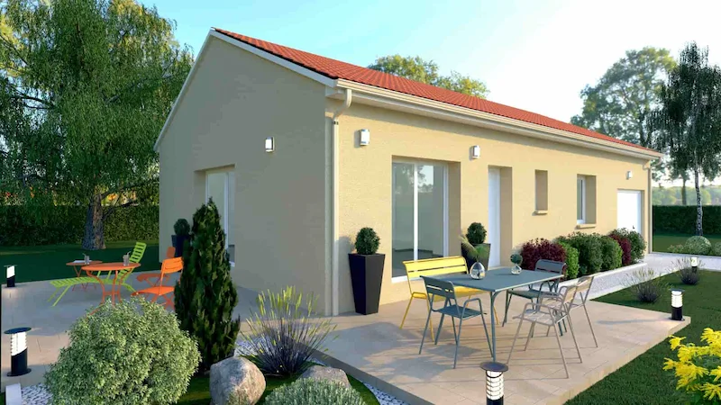 plan maison avec 2 chambres